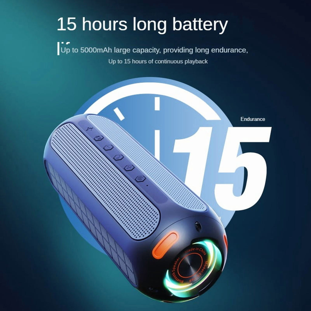Fazipu Magnetic Bluetooth Speaker, Golf Speaker with Solar Charging 15H Playtime, 7 Colorful Flashing Lights Outdoor Waterproof Portable Wireless, for Golf Cart Gifts Hiking Camping