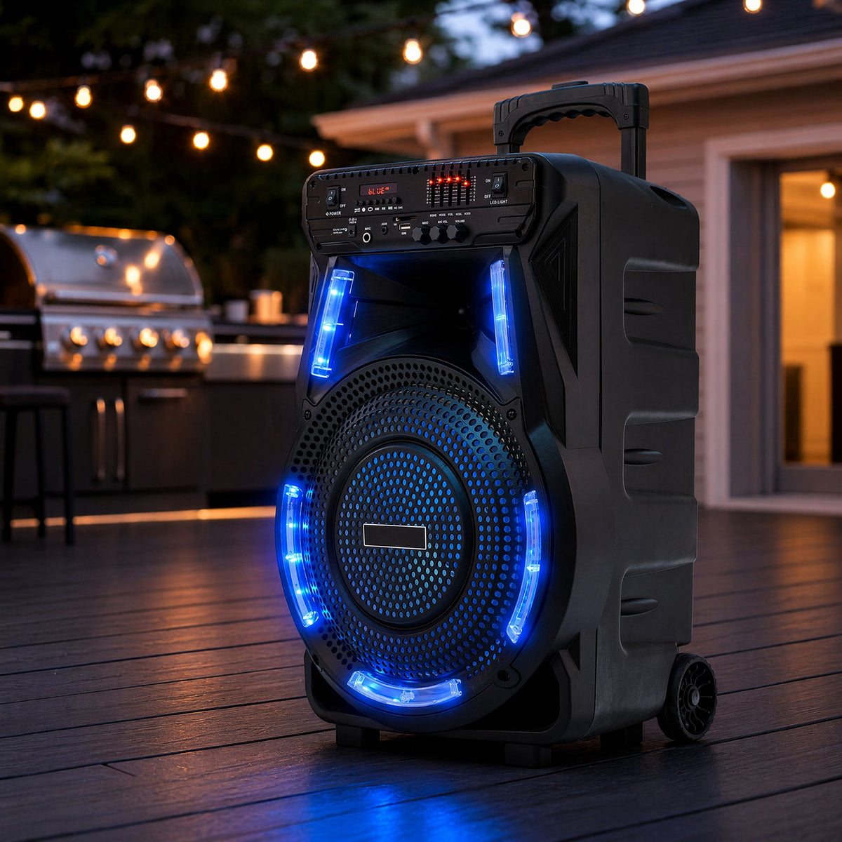 Dazone 12" Loud Bluetooth Portable Party Speaker Subwoofer w/ FM USB SD Card AUX & Mic