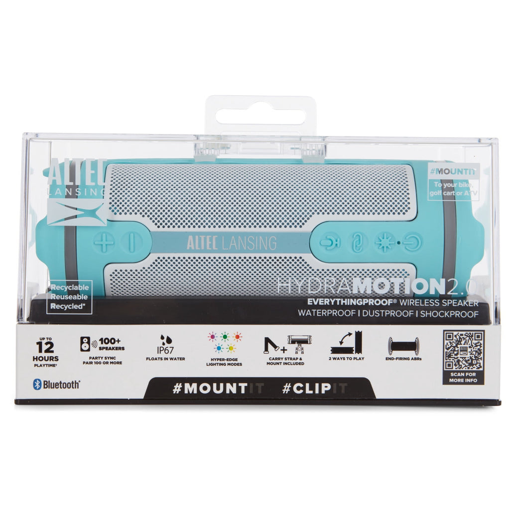 Altec Lansing HydraMOTION 2.0 Wireless Bluetooth Speaker, 16H Battery, RGB Lights, USB-C Quick Charge, IP67 Rated Waterproof Bluetooth Speaker, Mountable, Voice Assistant