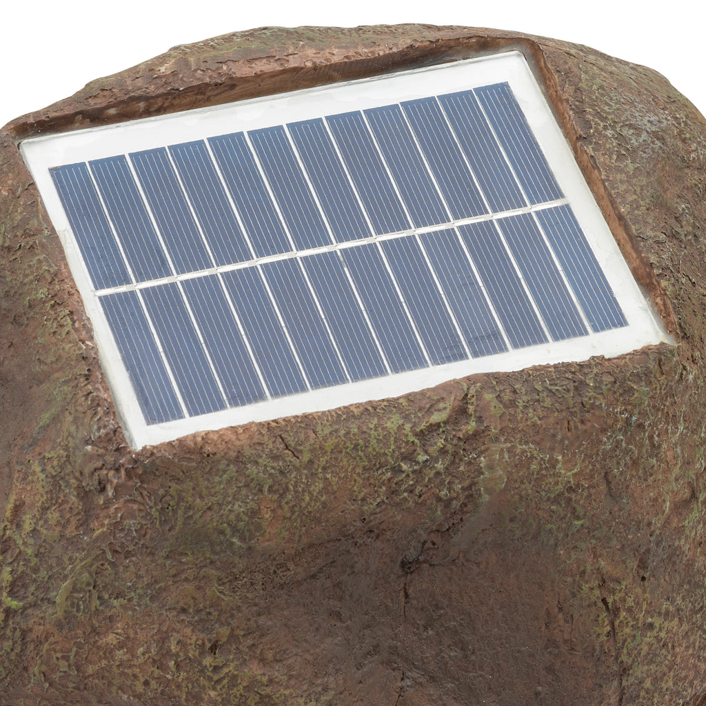 Alpine Corporation Waterproof Bluetooth Solar-Powered Outdoor Wireless Rock Speakers, Set of 2