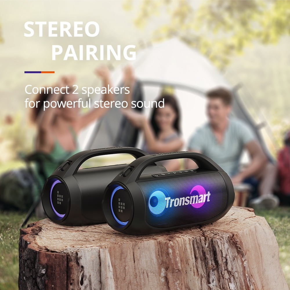Tronsmart Bang SE Portable Speaker Waterproof, 40W Stereo Deep Bass, Colorful LED, IPX6, 24H Playtime, Lightweight Portable Design, Wireless Bluetooth Speaker for Party/Outdoor/Travel