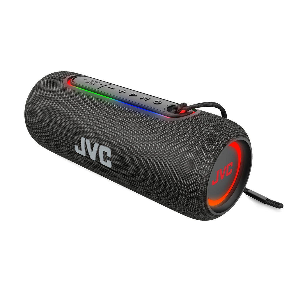 JVC Illuminated Portable Wireless Speaker with 20W max outputs, Dynamic Sound, Bluetooth 5.0, TWS Capability, USB-C, IPX5, AUX in, up to 5-Hour Battery Life - SPPA5BTG (Green)