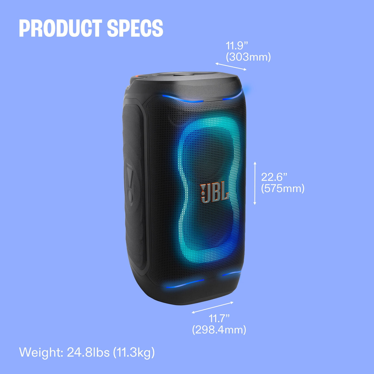 JBL PartyBox 130 - Portable party speaker with JBL legendary sound, a dynamic lightshow and a foldable ergonomic handle - Black