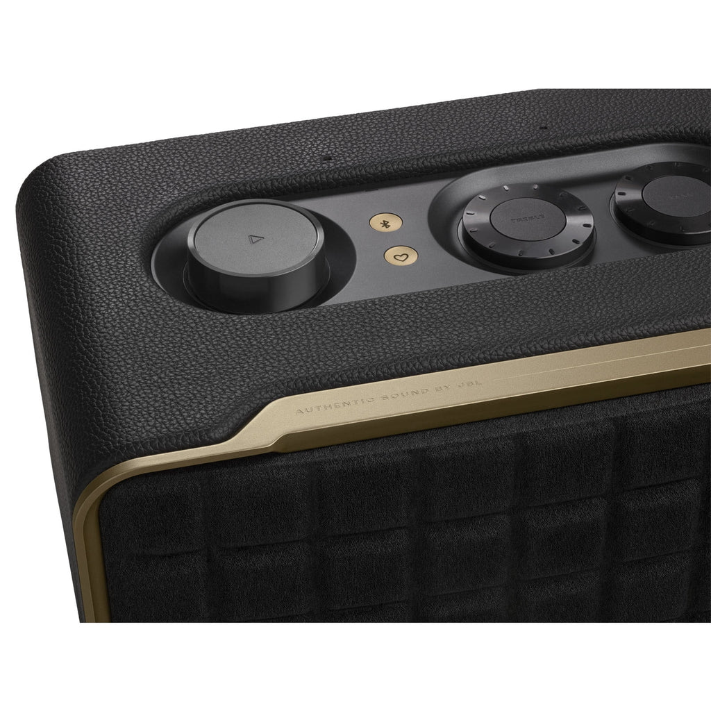 JBL Authentics 300 - Portable smart home speaker with Wi-Fi, Bluetooth and voice assistants with retro design. - Black