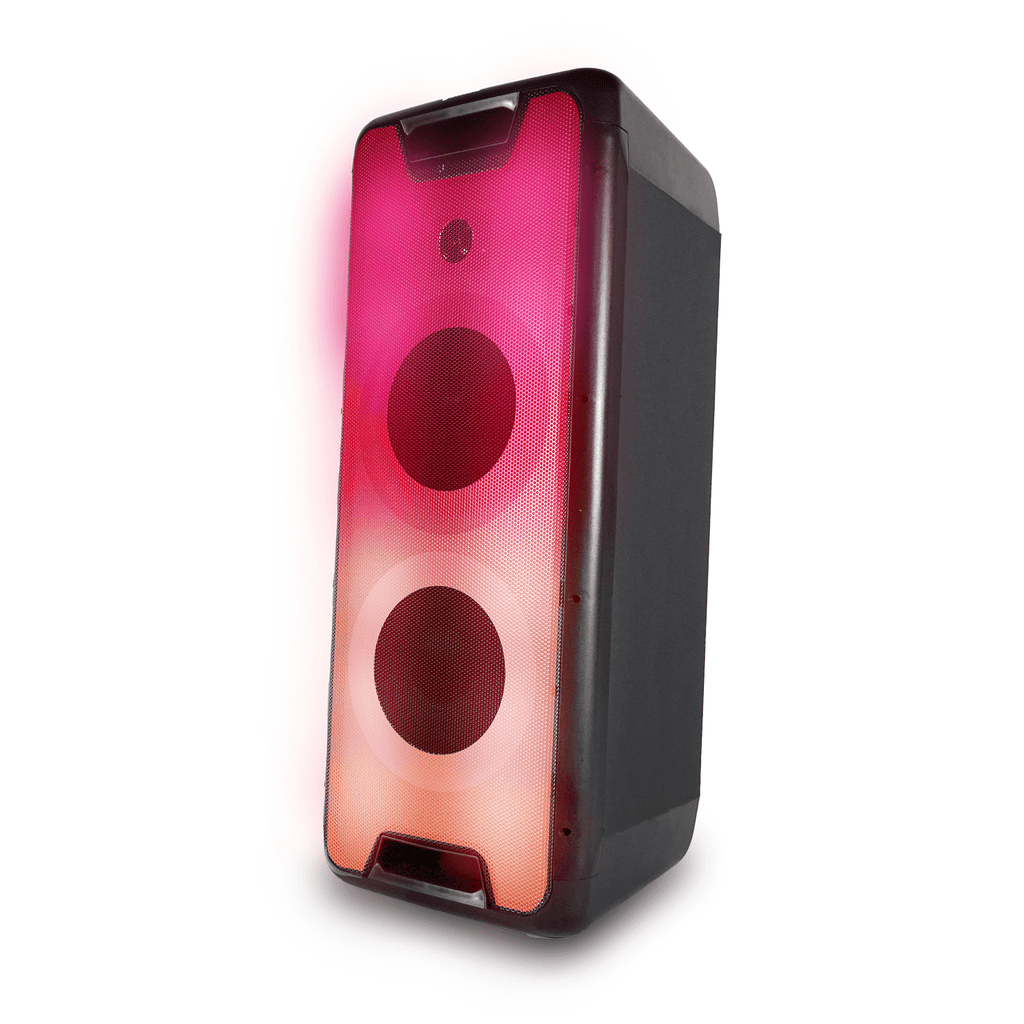 Gemini GLS Series Portable Bluetooth Dual-Woofer Speaker System with LED Lights, Microphone, and Remote, True Wireless, Black, GLS-550