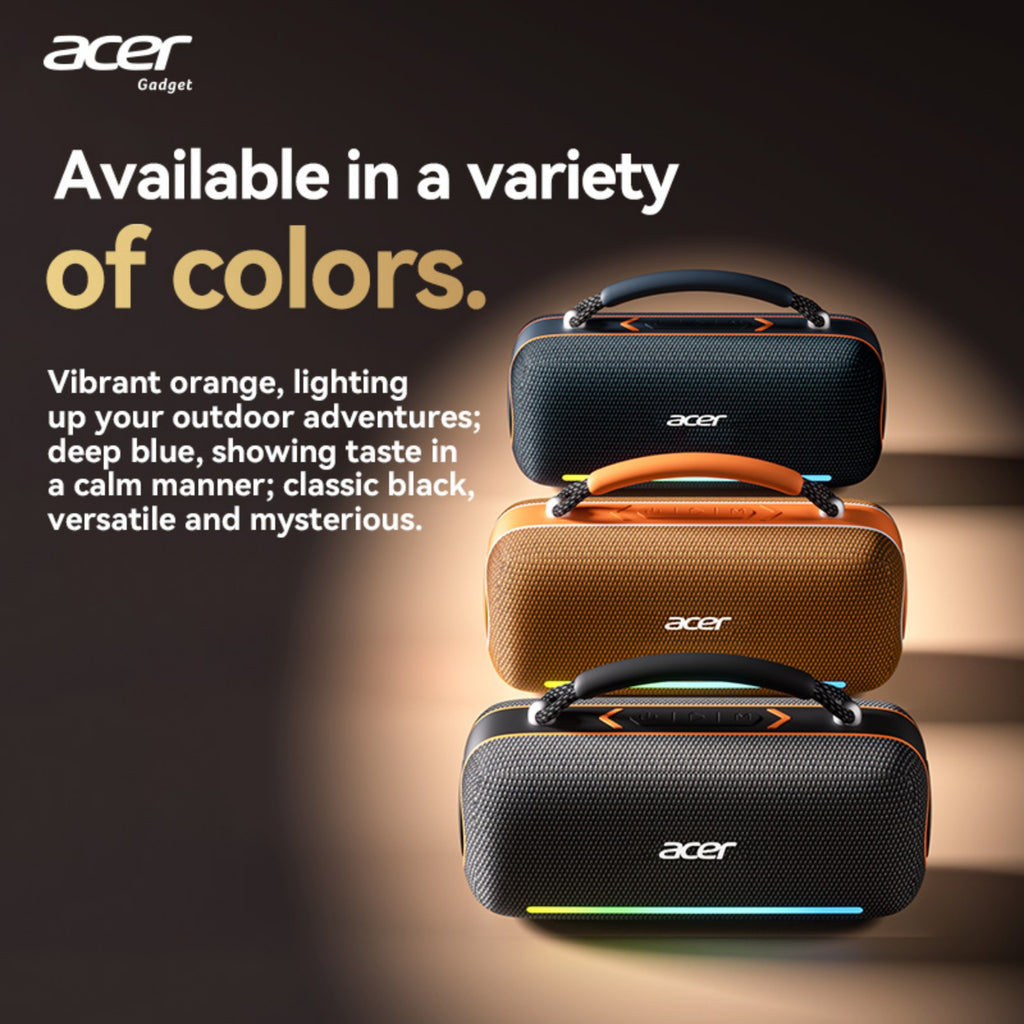Acer Portable Bluetooth Speakers Waterproof with Stereo Sound Wireless Handheld, for Home Outdoors Travel