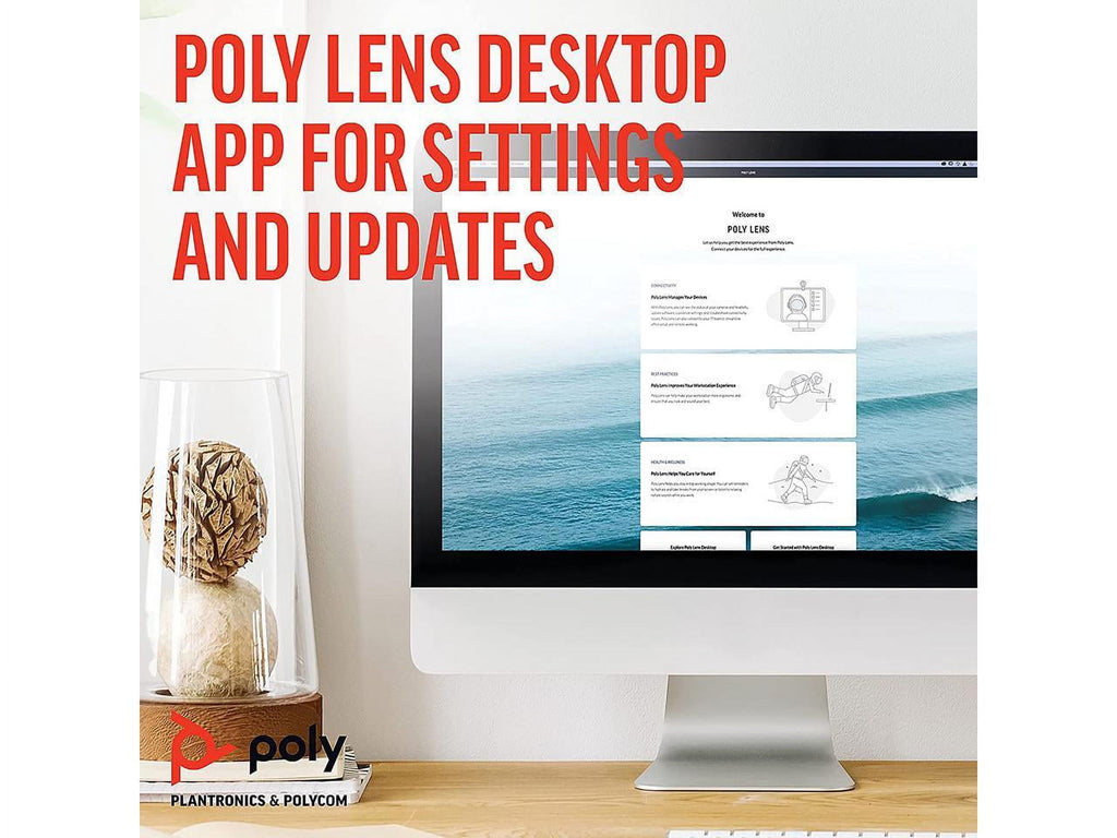 Poly - Sync 40 Smart -Speakerphone (Plantronics) - Flexible Work Spaces - Connect to PC/Mac via Combined USB-A/USB-C -Cable and Smartphones via -Bluetooth - Works with Teams, Zoom & more