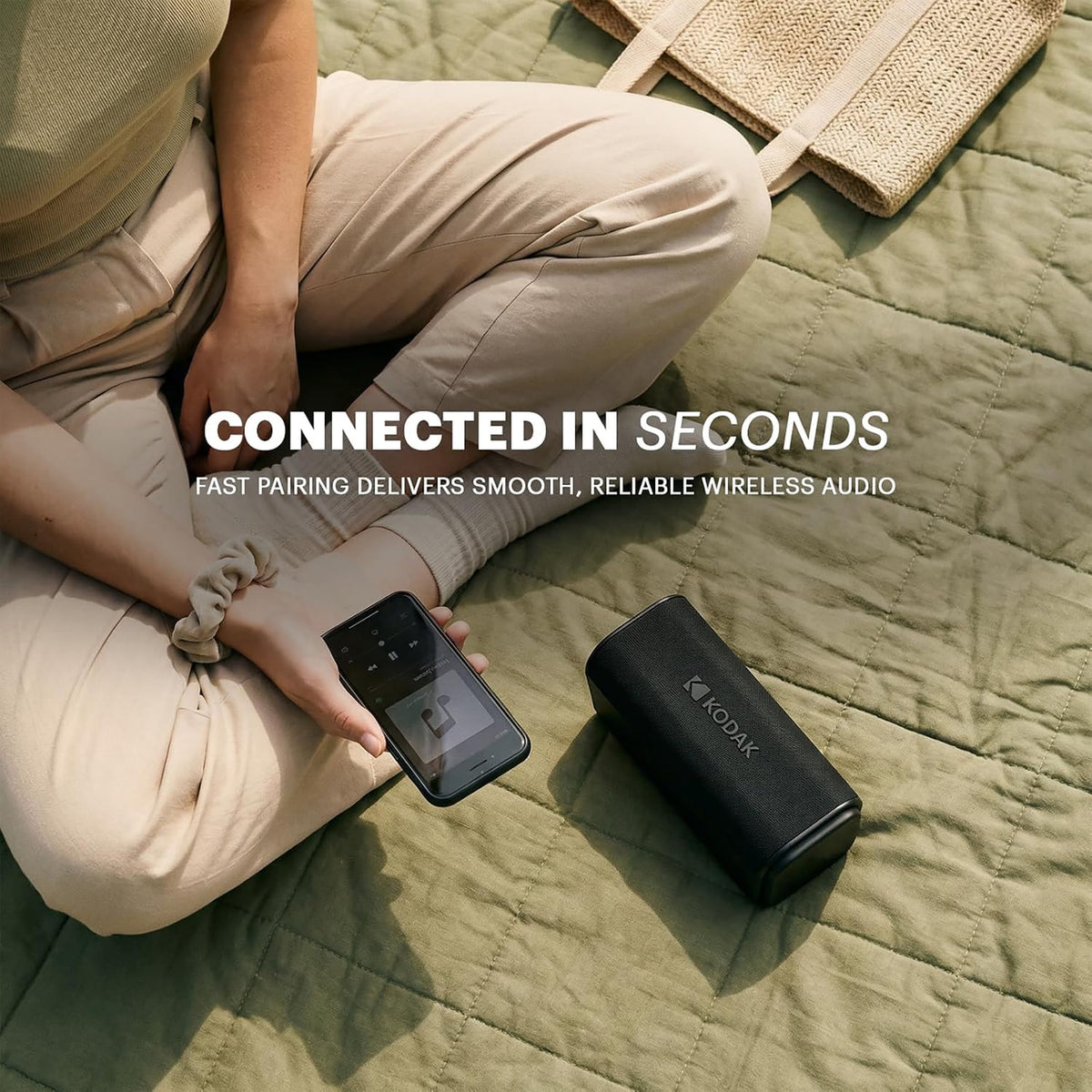 Kodak SoundBrix Plus 2-Piece Portable Rechargeable Bluetooth Speaker System, TWS, Magnetic Docking, IPX4, up to 5 Hours Play Time , Grooving Gray