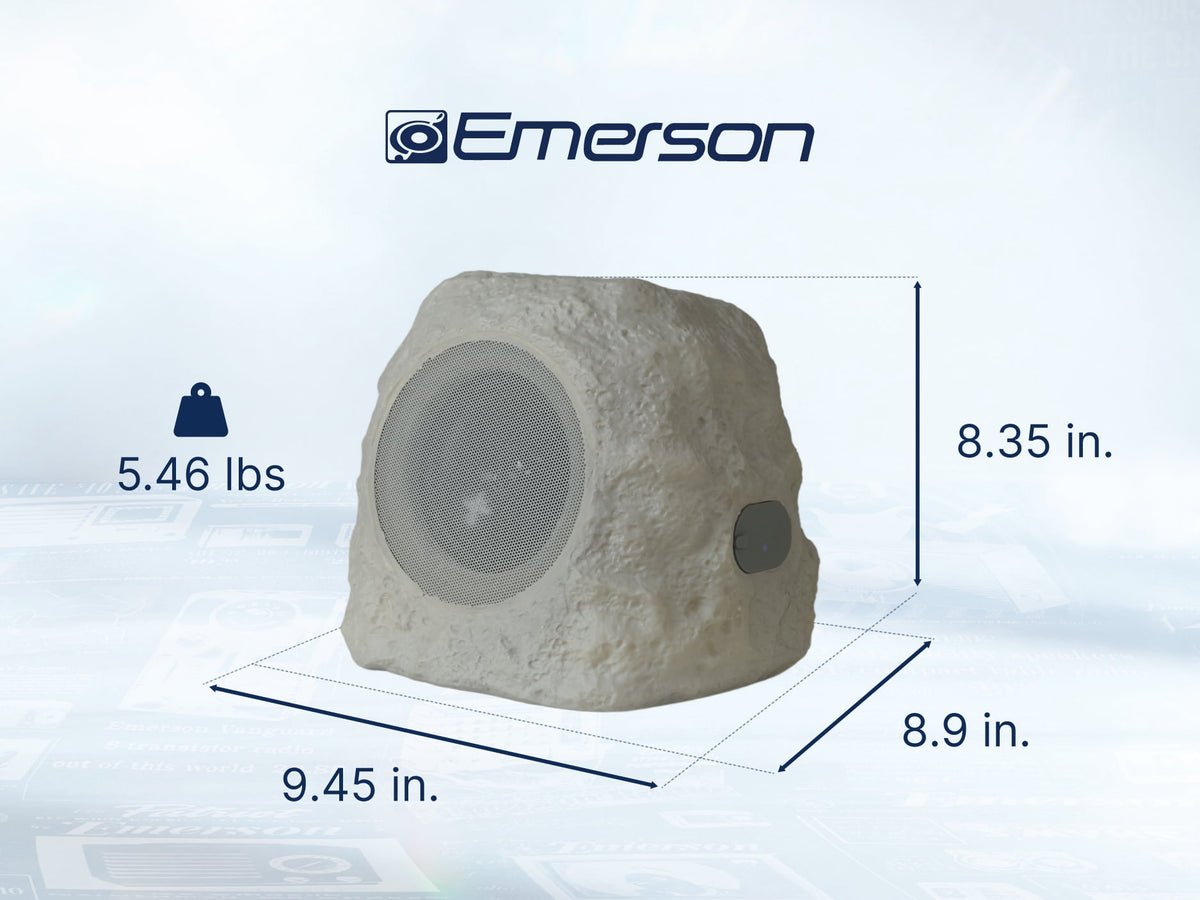 Emerson ERS-1002 Bluetooth Solar Rock Speaker with Multicolor LED Lighting