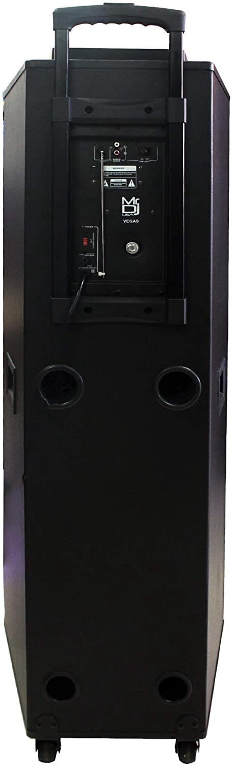 MR DJ VEGAS Double 15" Bluetooth Speaker Professional Dual 15" 3-Way Full-Range Powered/Active DJ PA Multipurpose Live Sound Bluetooth Loudspeaker
