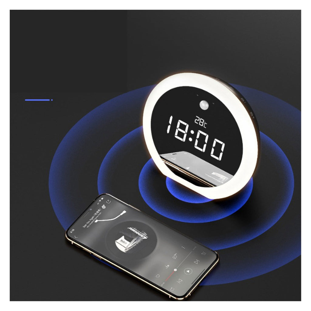 Wireless Bluetooth Speaker Night Light Stereo Subwoofer Stereo Mini Radio Alarm Clock Clock ,Bike Audio