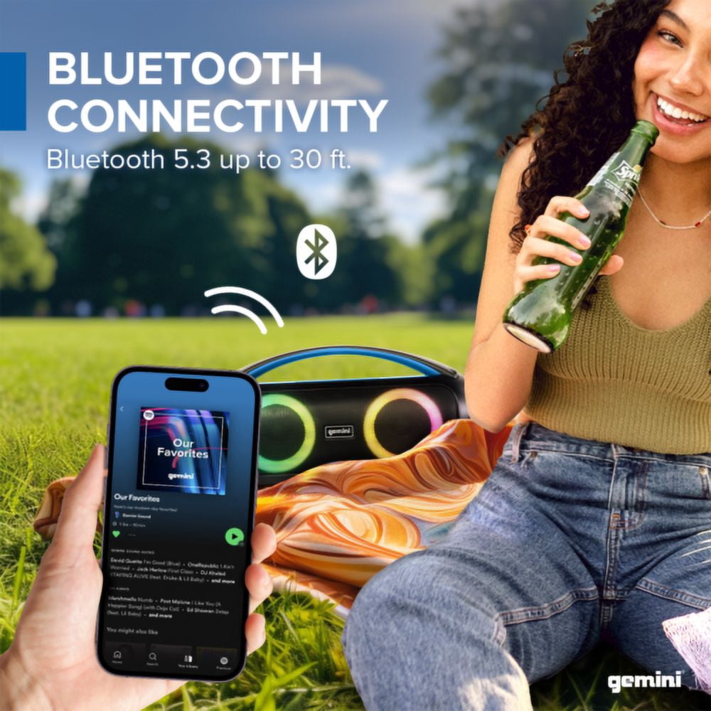 Gemini IPX5 Portable Bluetooth Speaker