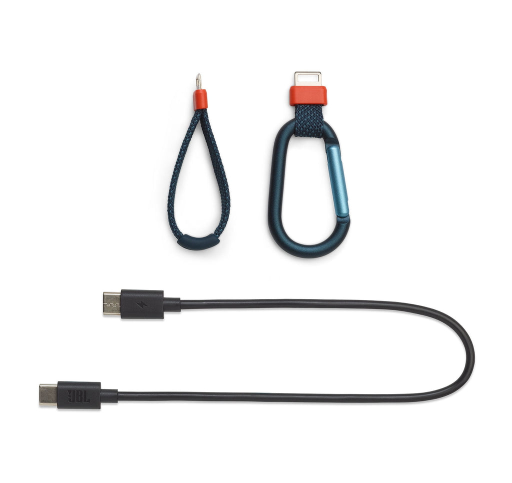 JBL Flip 7 Portable Bluetooth Speaker & 6ft USB-C Braided Cable Bundle - Blue