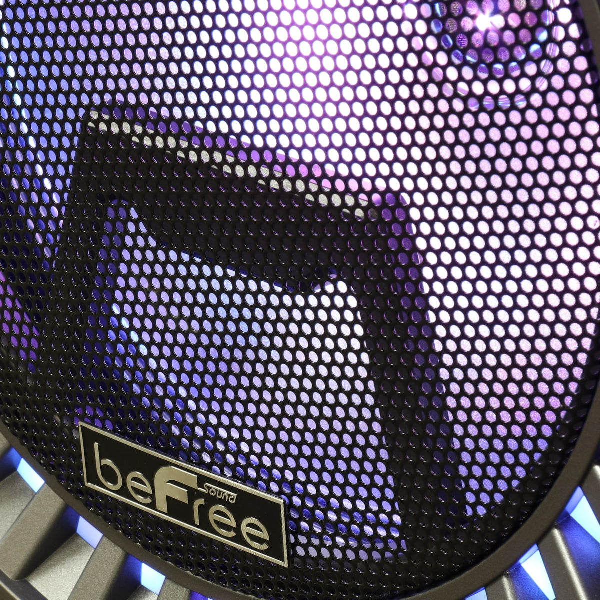 beFree Sound Rechargeable Bluetooth 12inch Double Subwoofer Portable Party Speaker with Dual Layer Reactive Party Lights, USB, SD and AUX Inputs with FM Radio