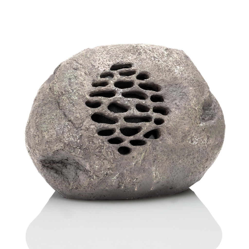 Alpine Corporation Waterproof Bluetooth Solar-Powered Outdoor Wireless Rock Speakers, Set of 2