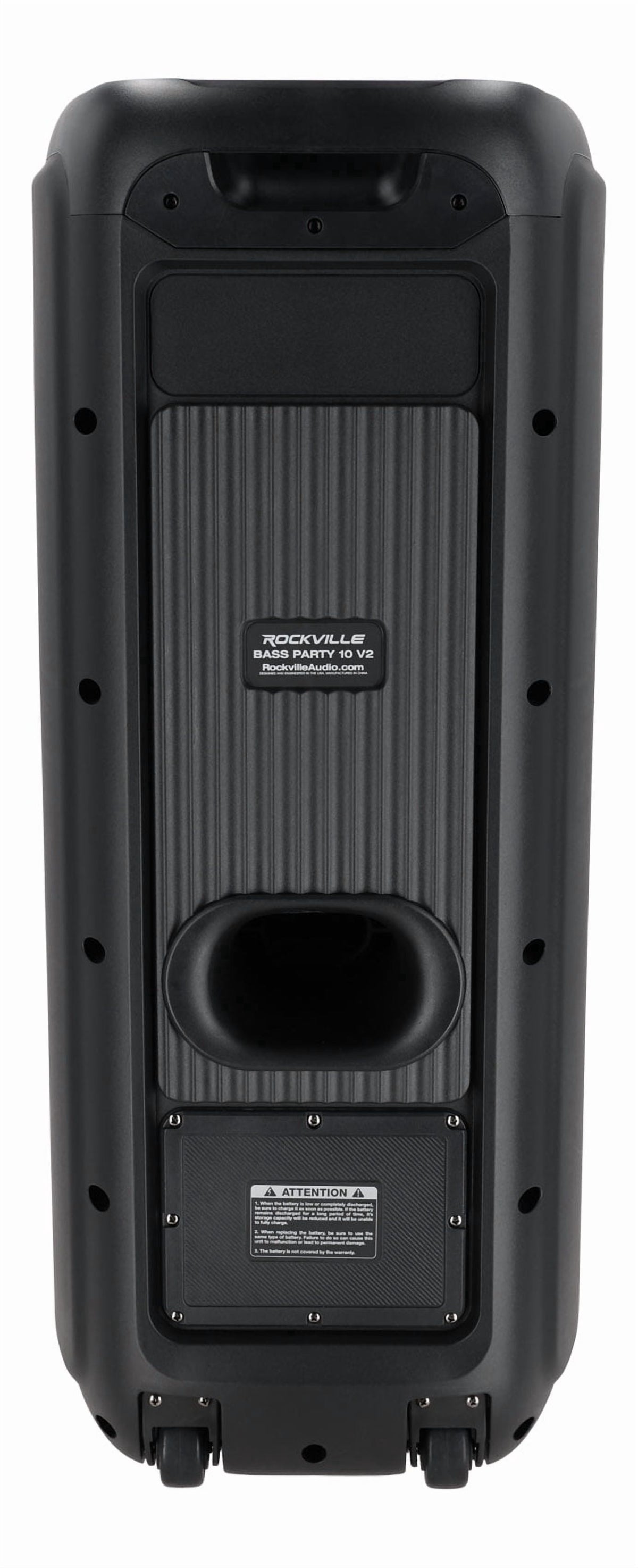 Rockville BASS PARTY 10 Dual 10 inch Portable Battery LED Party Bluetooth Speaker