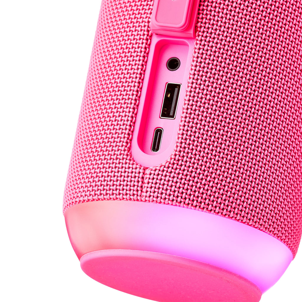 onn Large Rugged Speaker with Bluetooth Wireless Technology and LED Lighting, Camo