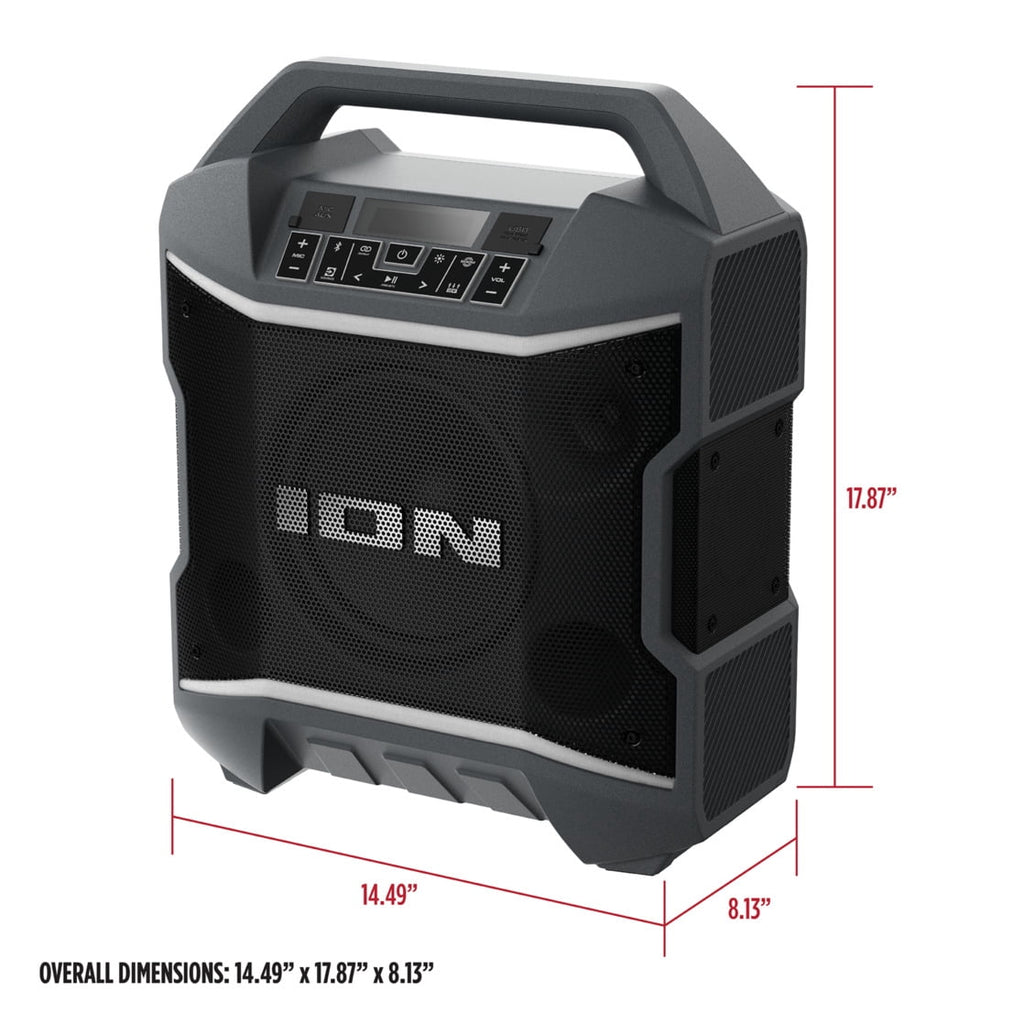 (Open Box) ION Audio IPA163 Party Boom Plus Portable Bluetooth Speaker with Lights, 2 Speakers, Black