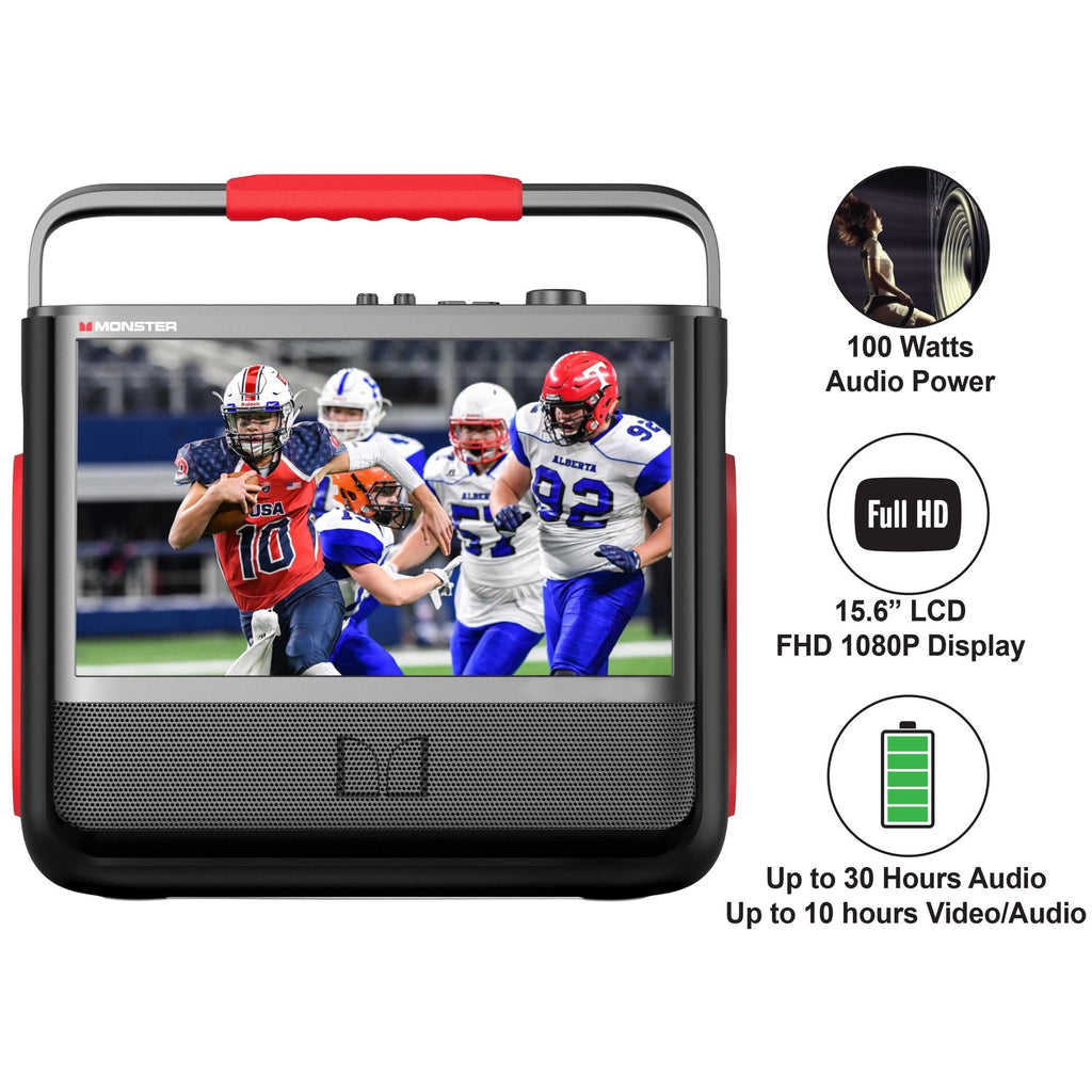 Monster Vision 3rd Generation 15.6" Portable Video Bluetooth Speaker