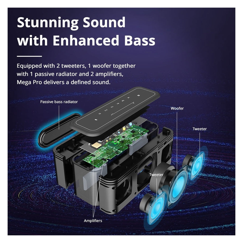60W Bluetooth Speaker Portable Speaker With Enhanced Bass, NFC, IPX5 Waterproof,Voice Assistant