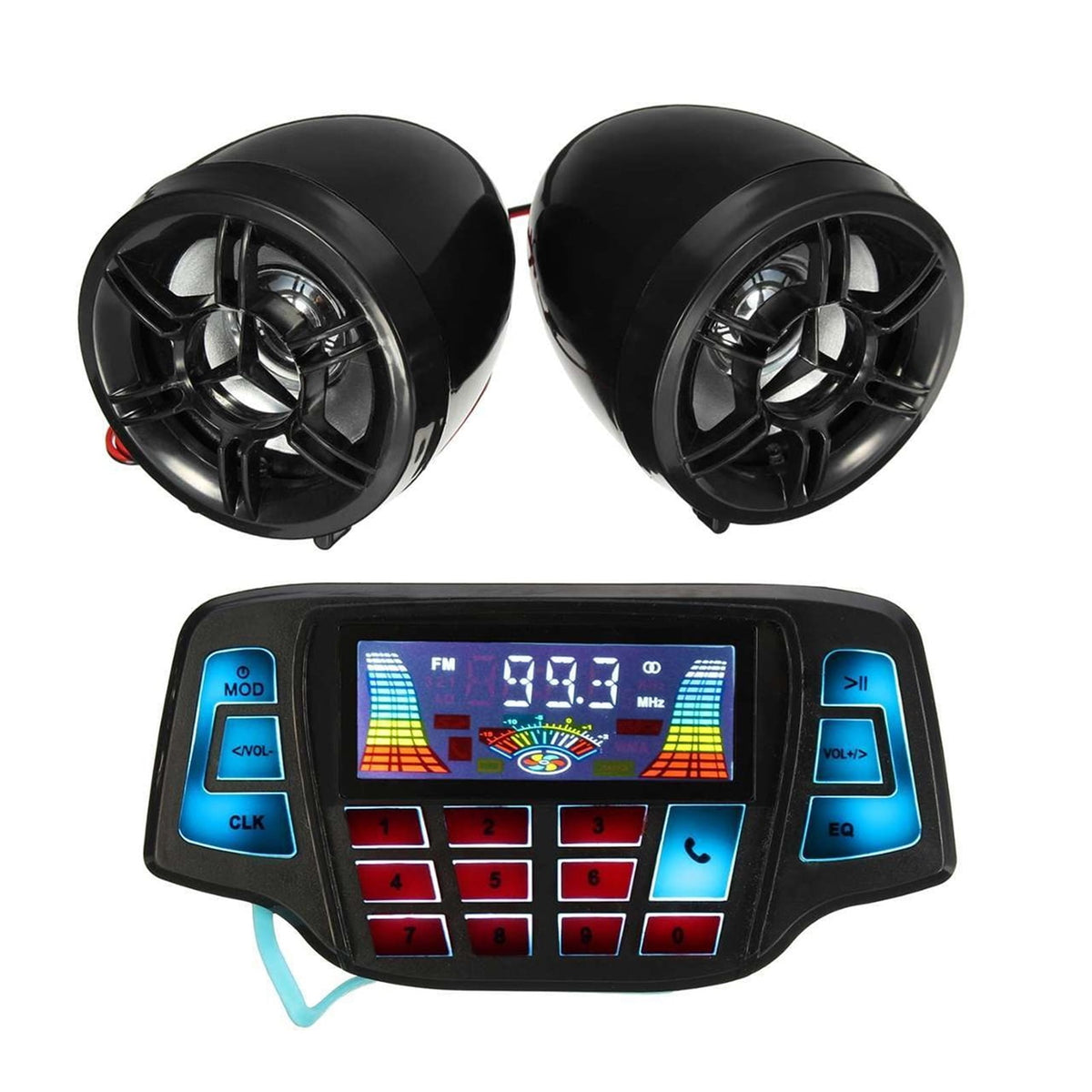 Bluetooth Motorcycle Studio Au-dio Sound System Speakers FM Radio MP3 Music Player Scooter ATV Remote Control Alarm Speaker ,Quality Sound