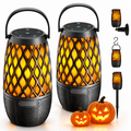 Bluetooth Speaker, Outdoor Speakers with Lights, Multi-Sync up to 100 Speakers, Halloween Decorations Outdoor, Waterproof Lantern Speaker for Garden/Party/Yard, Gifts for Men Women ( 2 Pack )