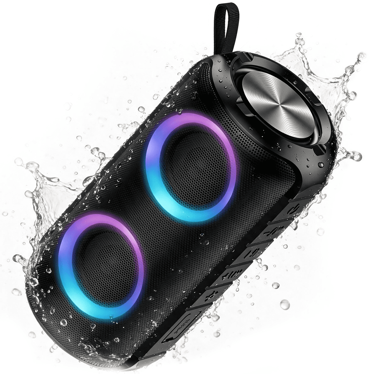 Portable Bluetooth Speaker, Bluetooth 5.3 Speaker Wireless, IPX7 Waterproof Outdoor Speaker, 24W Powerful Loud Stereo Sound, 12H Playtime, 7 Colorful Rgb Lights for Outdoor/Home/Party, Gift Ideas
