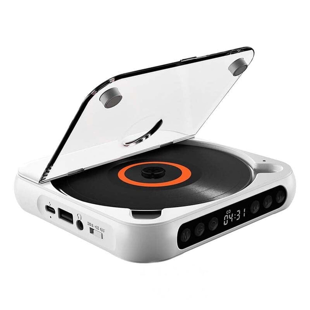 Compact Bluetooth 5.3 Hifi CD Player, Built-in Stereo Speaker with Intelligent Timing Function, 2000mAh Dual Type C Fast Charging, Universal AUX USB Wired Wireless Audio Playback Device