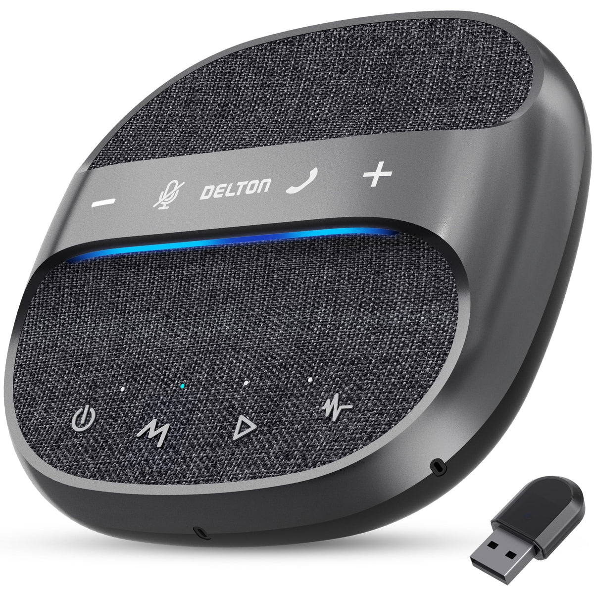 Delton C4700 Wireless Bluetooth Conference Speaker with Microphone, 9-Hour Call Time, 360° Voice Pickup, 10 to 16 Feet Voice Range, Noise Reduction, Compatible with Zoom, Slack, Skype