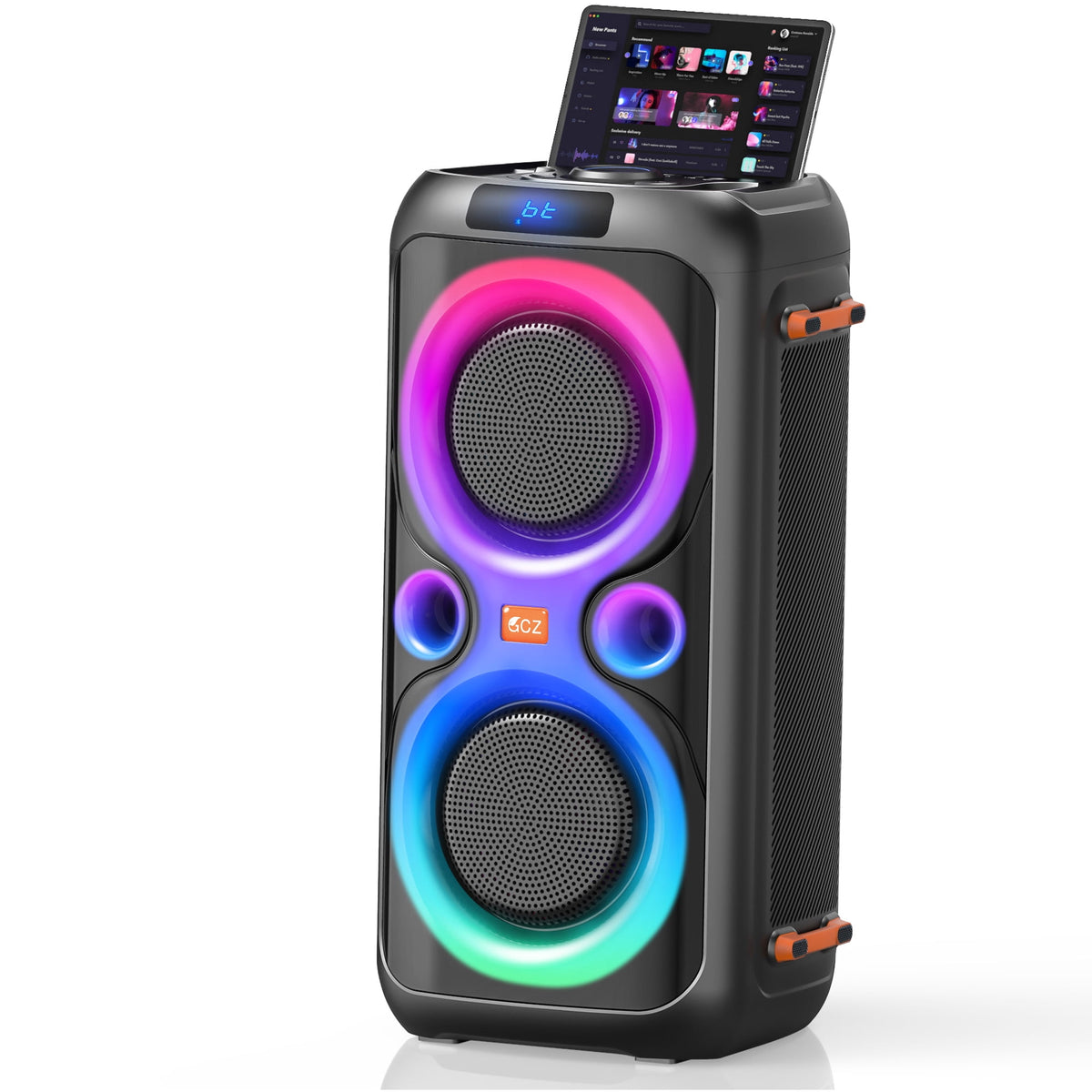 Party Bluetooth Speakers with Bass, 160W Big Speakers with Lights Microphone Input and Long Lasting Battery