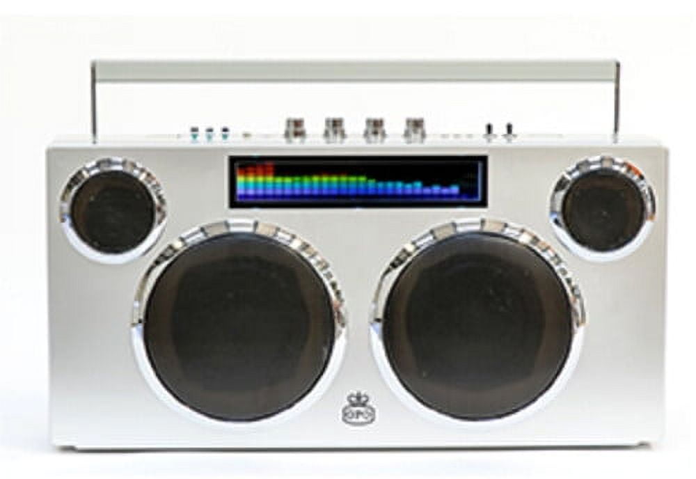 GPO Retro Manhattan Stereo Bluetooth Portable Speaker, Silver