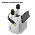 High Power Karaoke Bluetooth Speaker Portable 360 Stereo Surround Wireless Subwoofer with Dual Microphone White