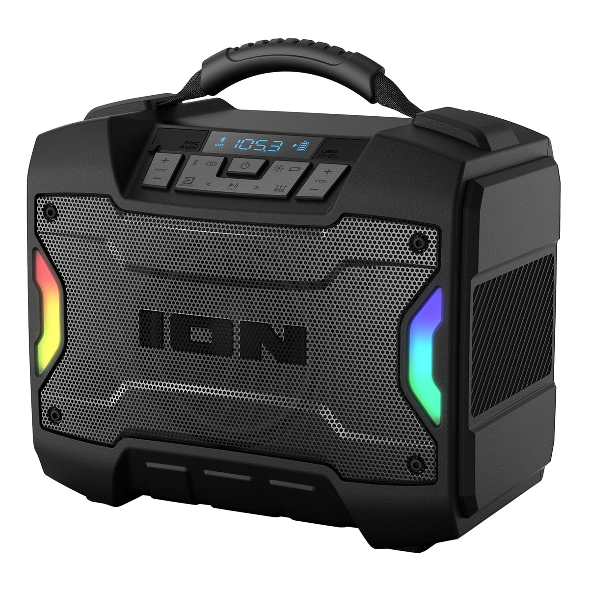ION Audio Tailgater TD Rugged Bluetooth Portable Speaker, IPX5 Water-Resistant, 1 Speaker, Black