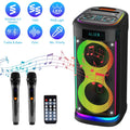 Imountek Portable Wireless Party Speaker with LED Lights, Wireless Mic, Remote, TWS, FM Radio, 10H Playtime, IPX6