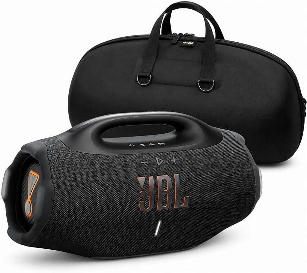 JBL Boombox 4 Portable Waterproof Bluetooth Speaker with Electronics Expo Gear Weather-Resistant Hard-Shell Travel Case – Powerful Bass, 34-Hour Playtime, IP68 Waterproof, Auracast, BLACK