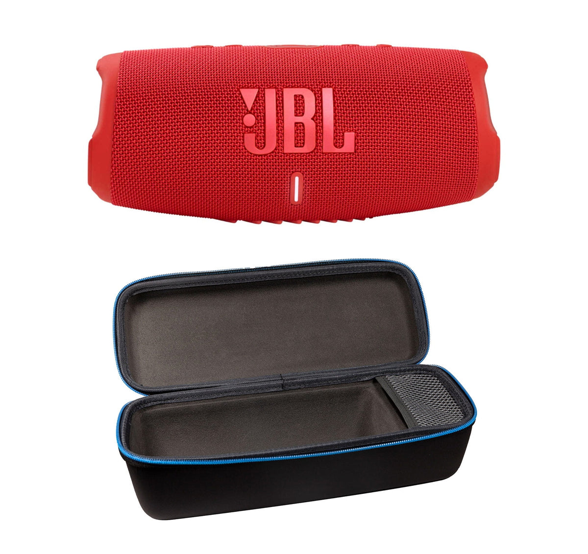 JBL Charge 5 Red Bluetooth Speaker & divvi Hardshell Case Kit