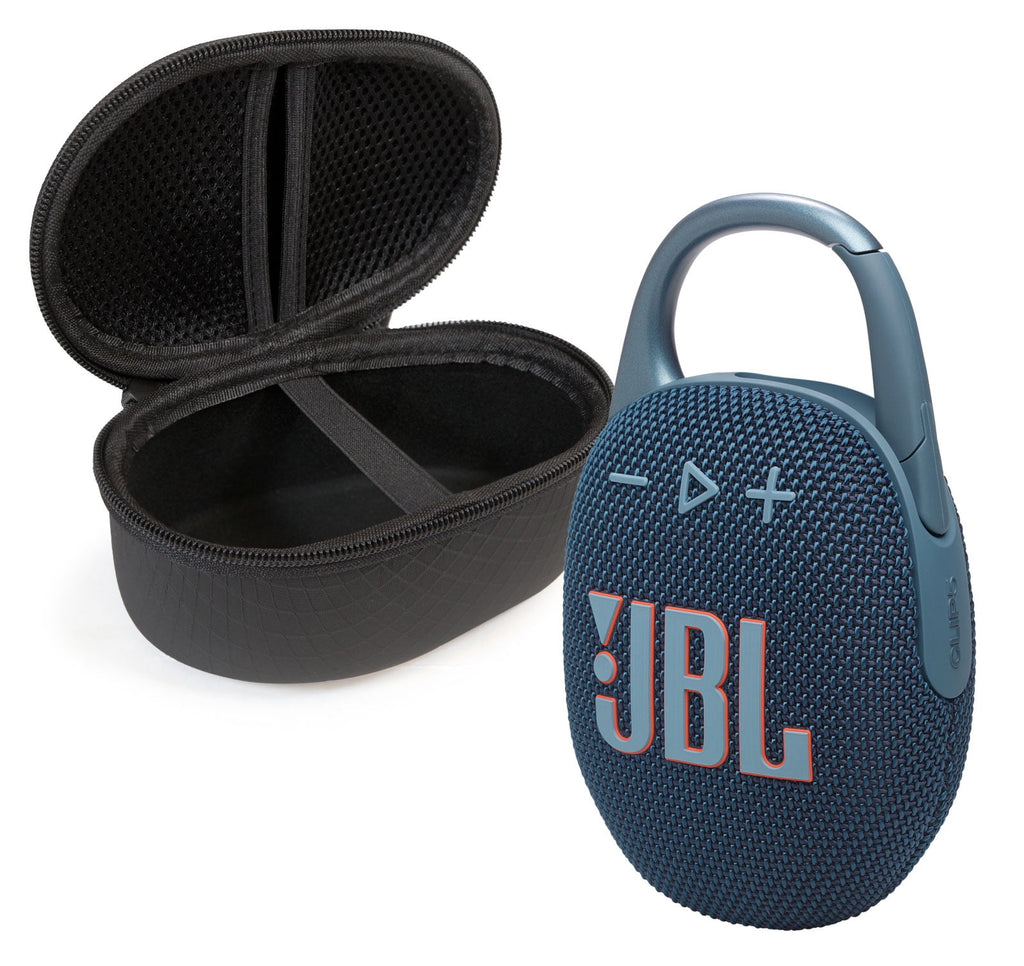 JBL Clip 5 Bluetooth Portable Speaker with Divvi! Protective Case Bundle, Blue, JBLCLIP5BLUAM_CLIP5-CASE