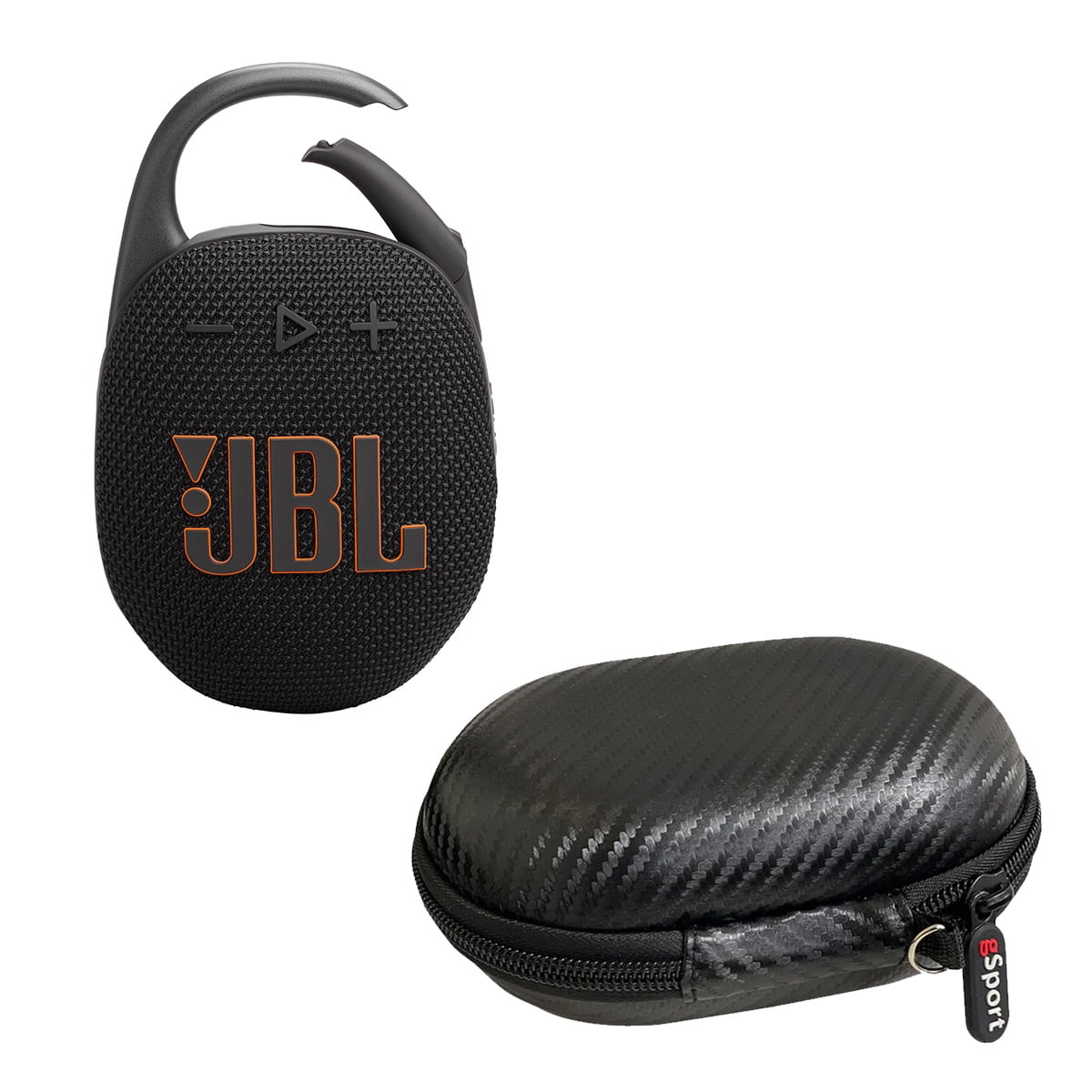 JBL Clip 5 Ultra Portable Bluetooth Speaker with gSport Carbon Fiber Case (Purple)