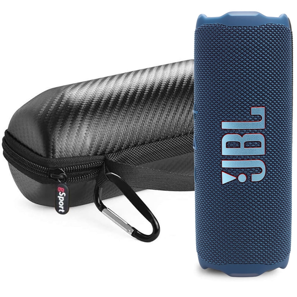 JBL FLIP 7 Waterproof Portable Speaker Bundle with gSport Carbon Fiber Case (Black)