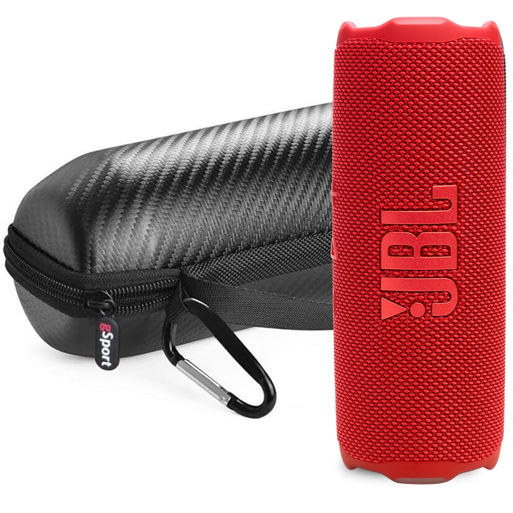 JBL FLIP 7 Waterproof Portable Speaker Bundle with gSport Carbon Fiber Case (Black)