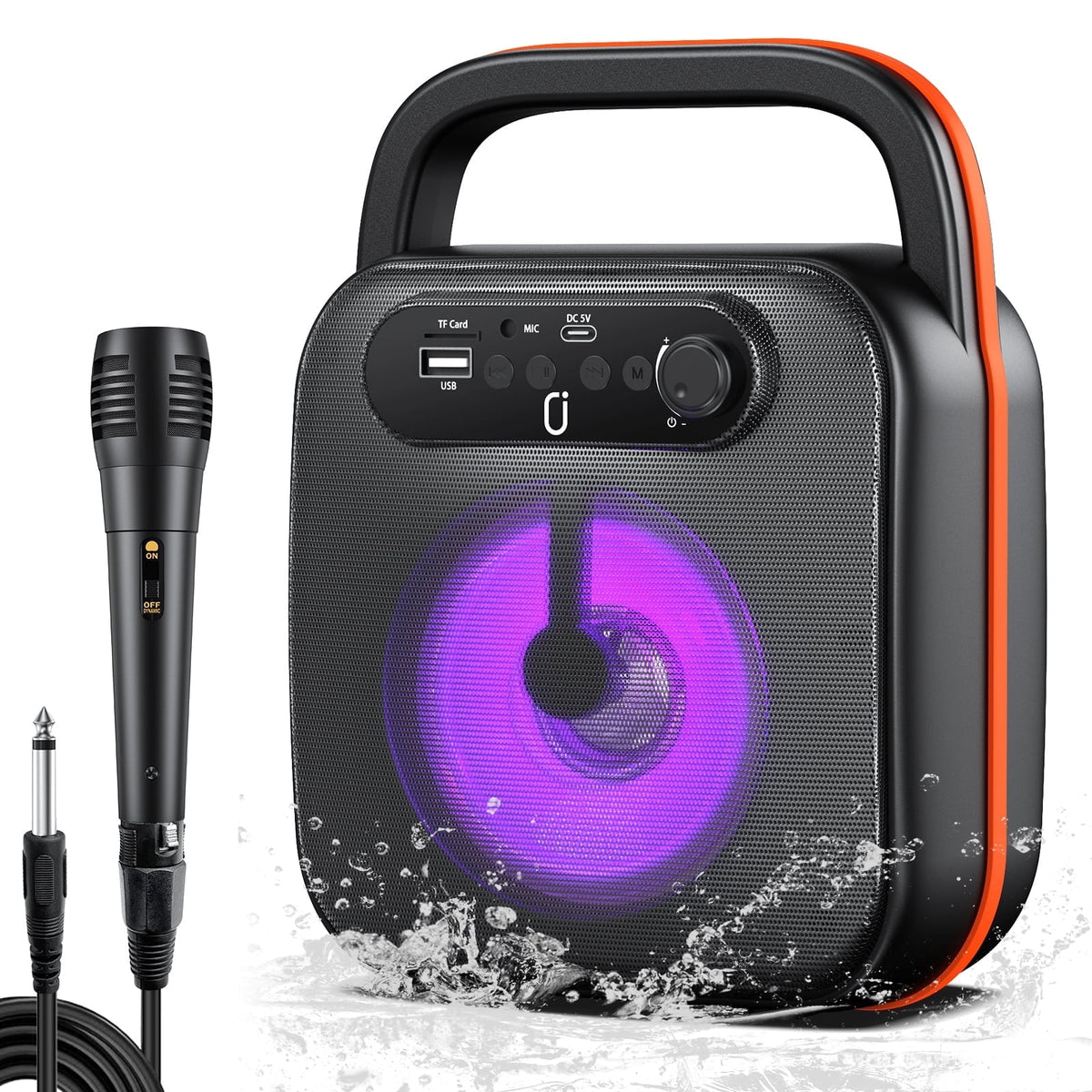 JYX Party Speaker, Portable Speaker Bluetooth with Rgb Lights for Outdoor/ Home Singing Party, Colorful Eagle Eye Led Lights, T28-T