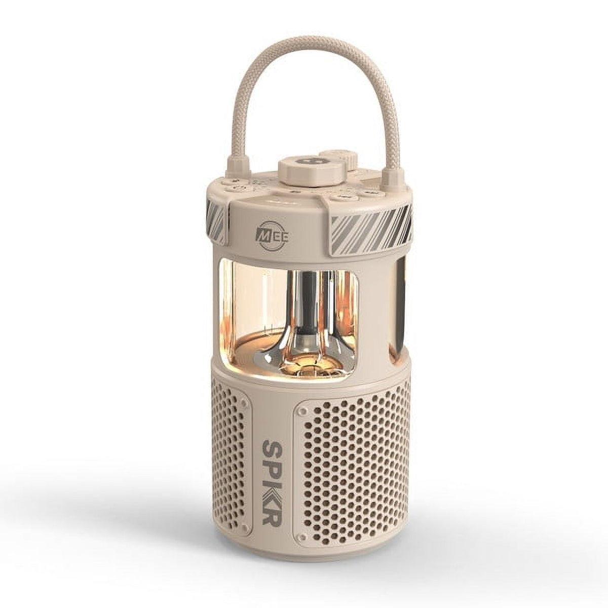 MEE audio lightSPKR Bluetooth Wireless Speaker with Camping Lantern, Rated IPX6 (Midnight Black)