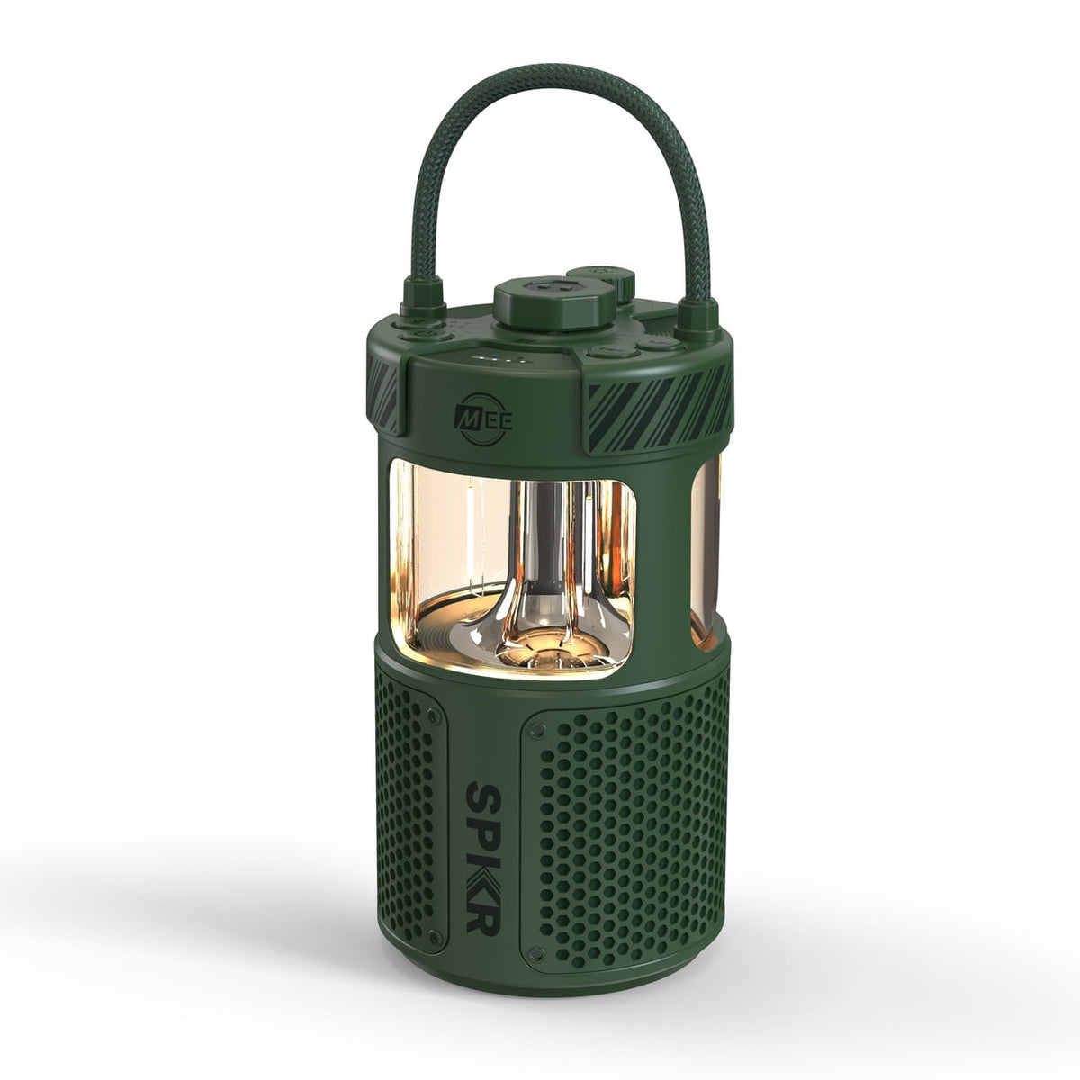 MEE audio lightSPKR Bluetooth Wireless Speaker with Camping Lantern, Rated IPX6 (Midnight Black)