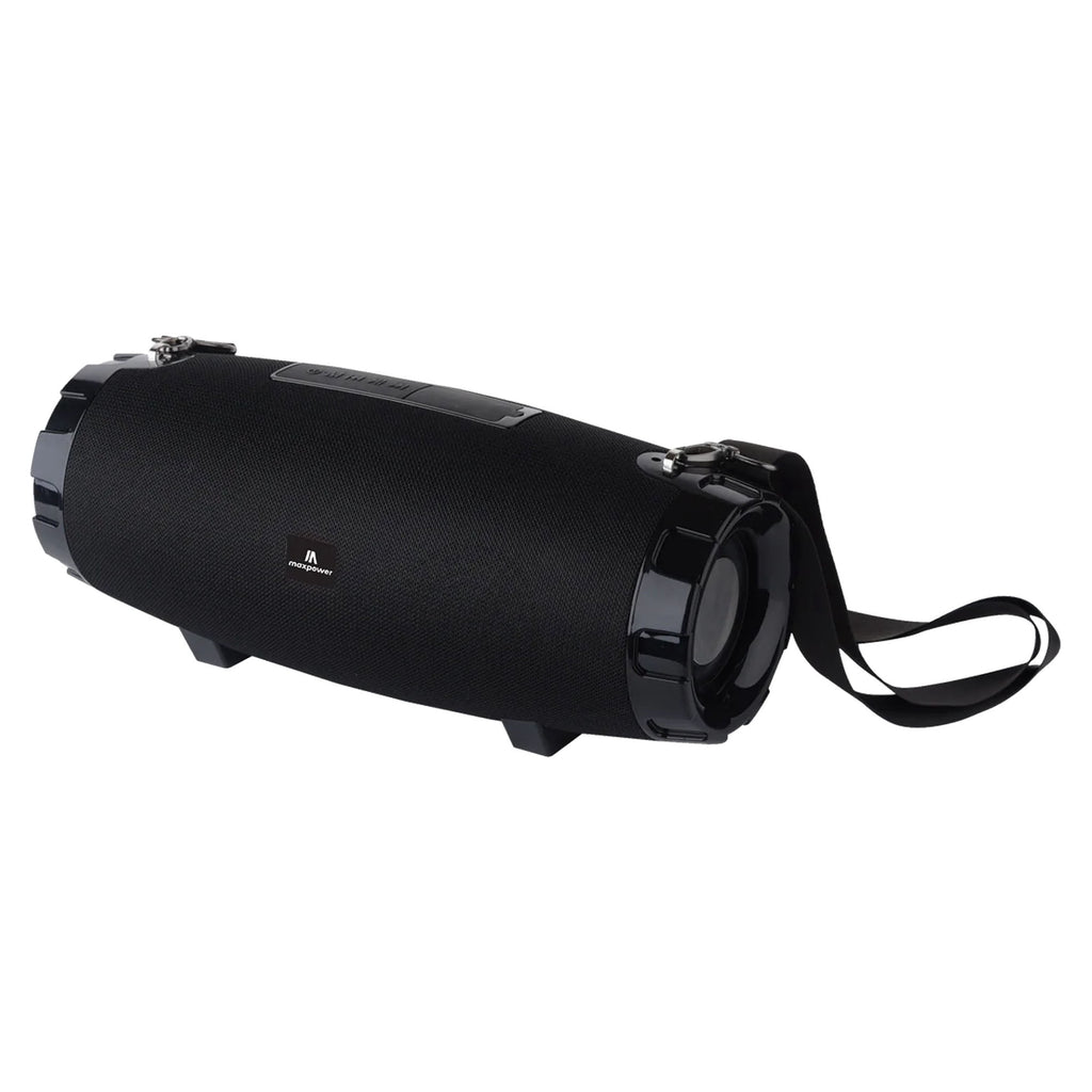 Max Power MPD526 Cyclone 2.0 Rechargeable Bluetooth Speaker With Shoulder Strap, Black