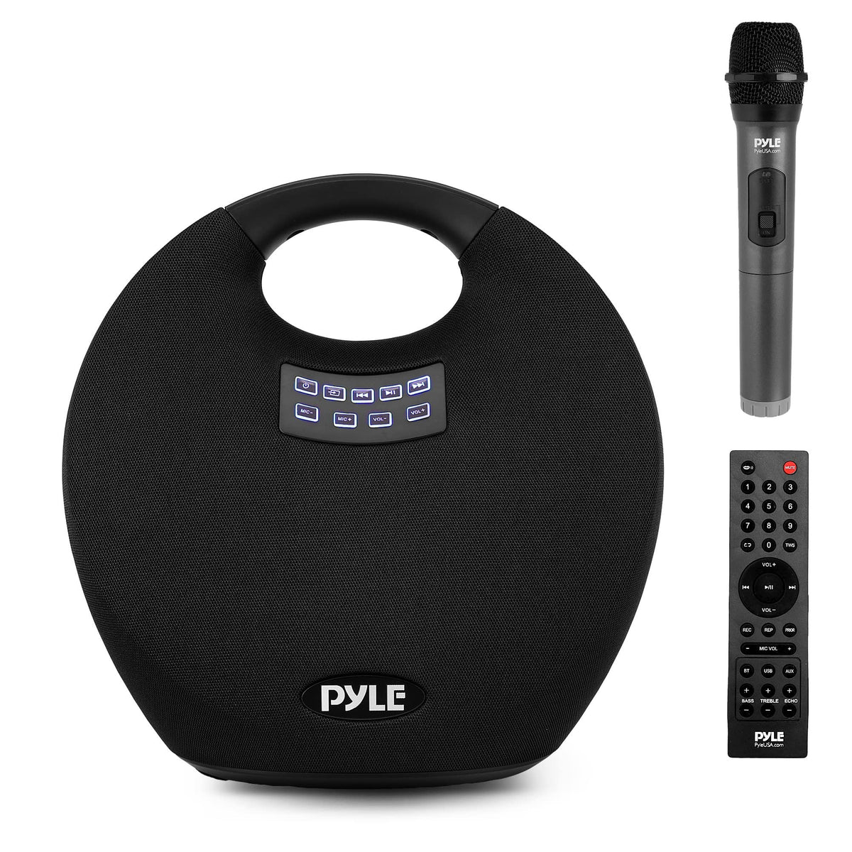 Pyle Mini IPX4 Waterproof Wireless Portable Bluetooth Speaker, with Built in Rechargeable Battery, Wireless Microphone, Clear Surround Sound, for Indoor and Outdoor Activities