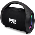 Pyle Portable Bluetooth Boombox Speaker, 100W Peak Power, 19-Hour Battery, FM Radio, USB Playback, AUX Input, TWS Pairing, LED Lights & Carry Handle
