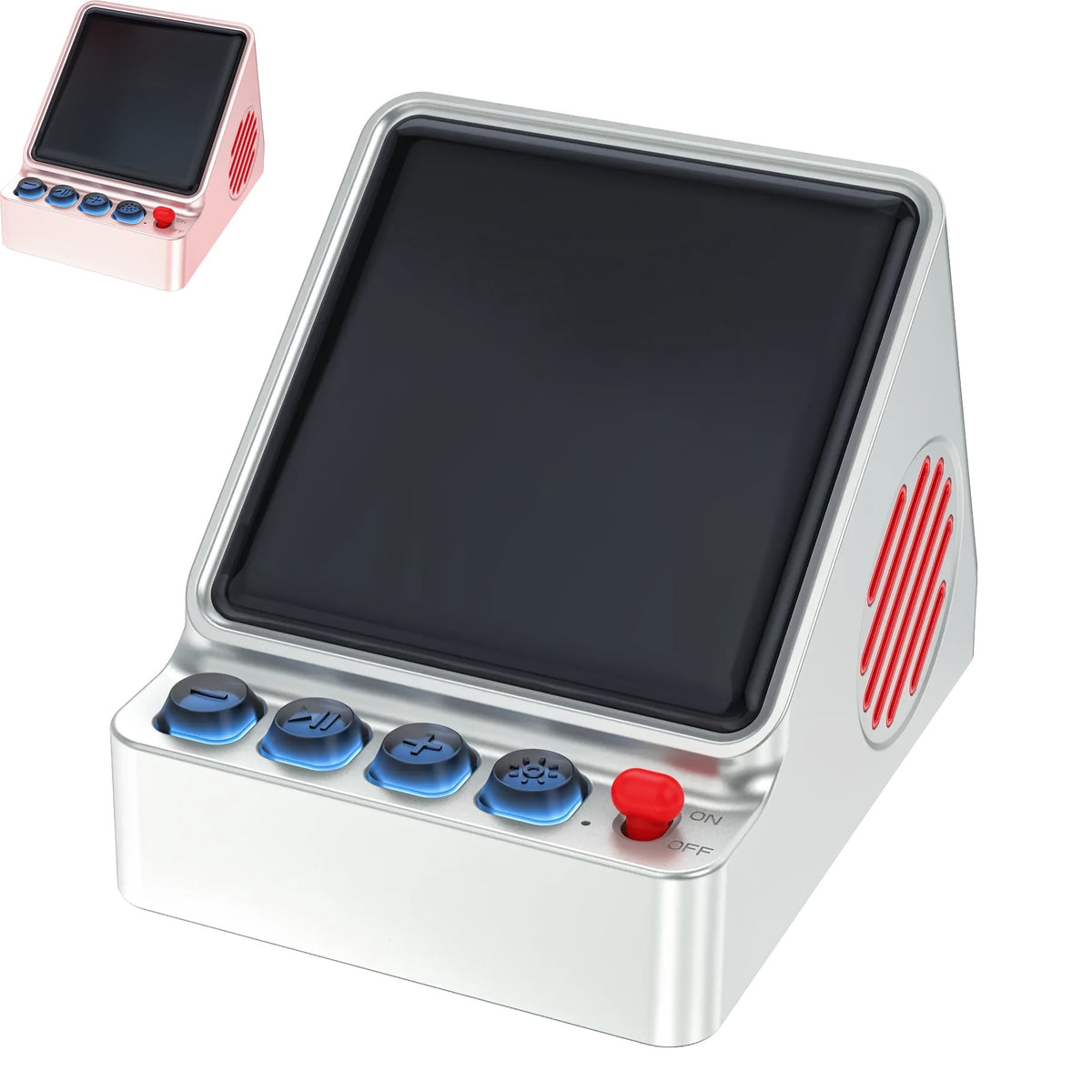 Retro Pixel Art Wireless Speaker with Programmable RGB LED Display, Portable Mini Audio Player & Smart Digital Clock, Aesthetic Desk Setup Accessories, Gaming Room Decor, Cool Tech Gadgets Gift