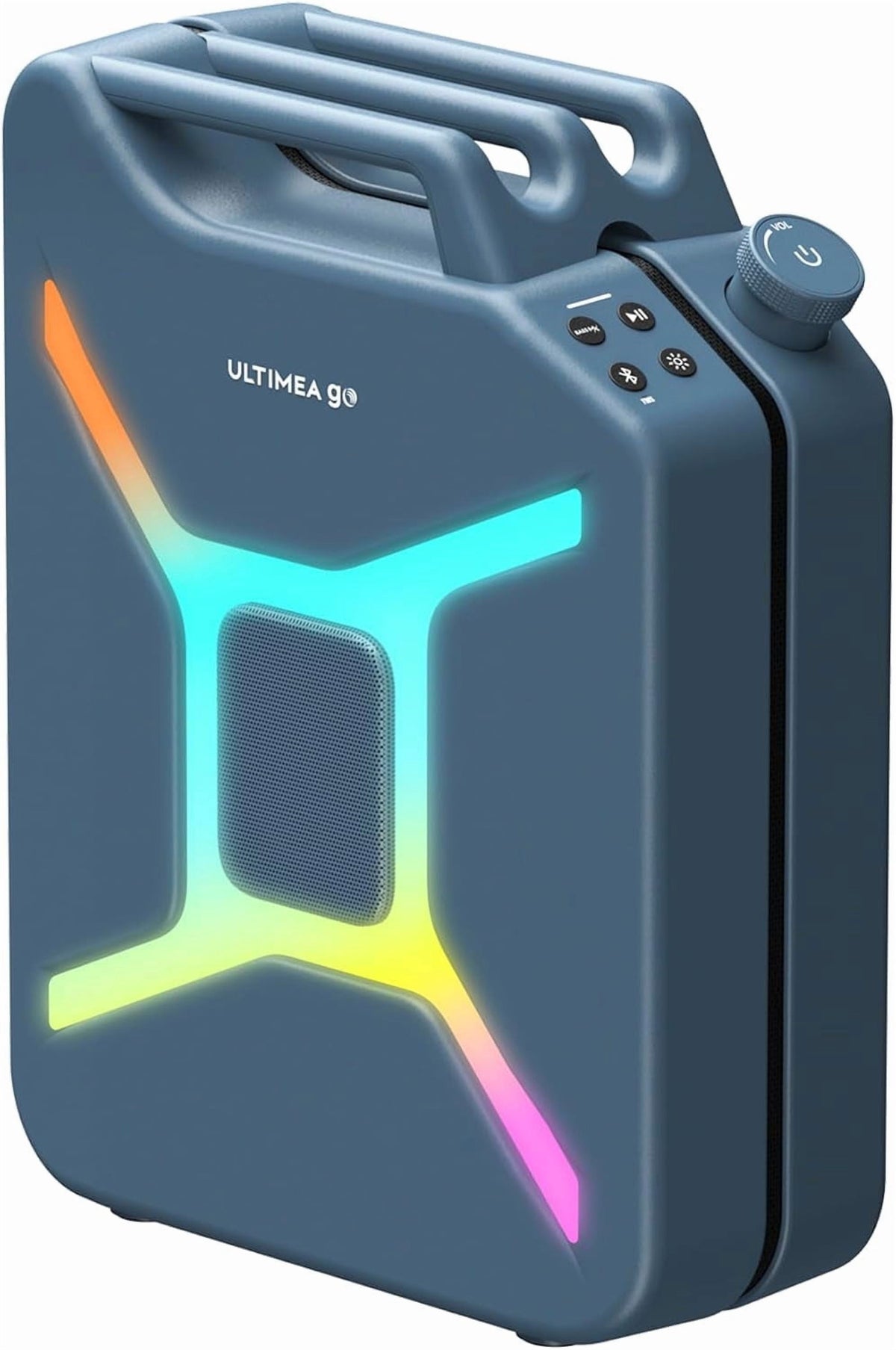 ULTIMEA Go Portable Party Speaker, 300W Wireless PartyBox with Bass Boost, RGB Light, TWS Stereo, Auracast Mode, Mic/Guitar Input, APP Control, Large Bluetooth Speaker for Party Outdoor (Black+Red)
