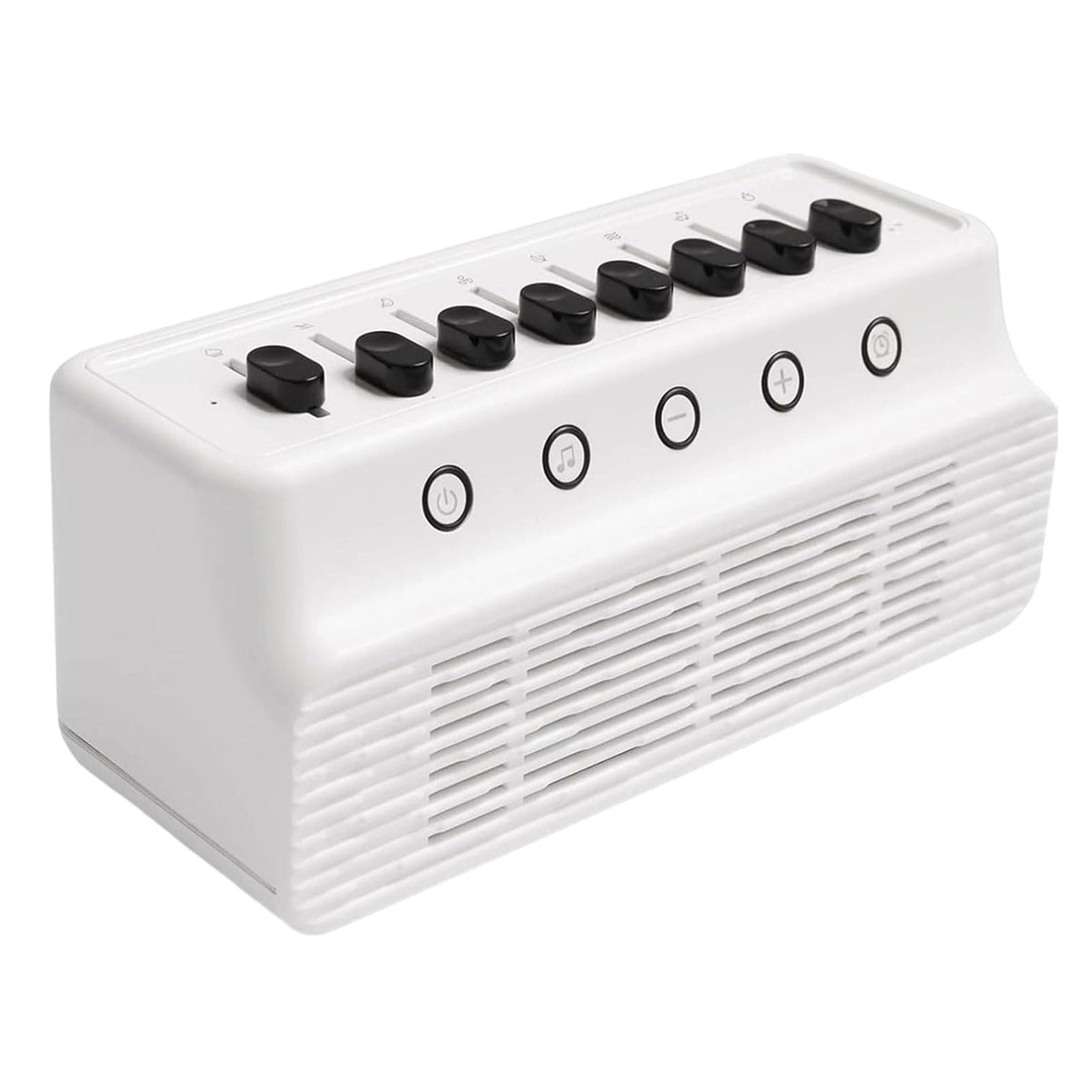 White Noise Machine for Baby & Adult Sleep - 8 Nature Sounds Mixer with Bluetooth 5.0 Speaker, 1800mAh Portable Sound Box with Timer (White)