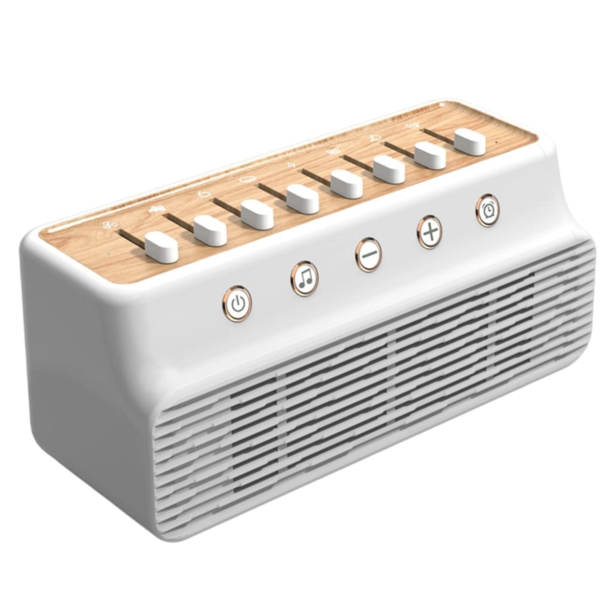 White Noise Machine for Baby & Adult Sleep - 8 Nature Sounds Mixer with Bluetooth 5.0 Speaker, 1800mAh Portable Sound Box with Timer (White)